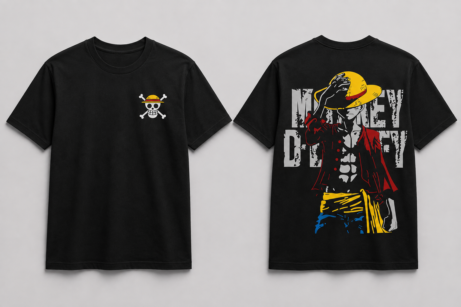 CAMISETA ONE PIECE MONKEY D. LUFFY – FRENTE E COSTAS