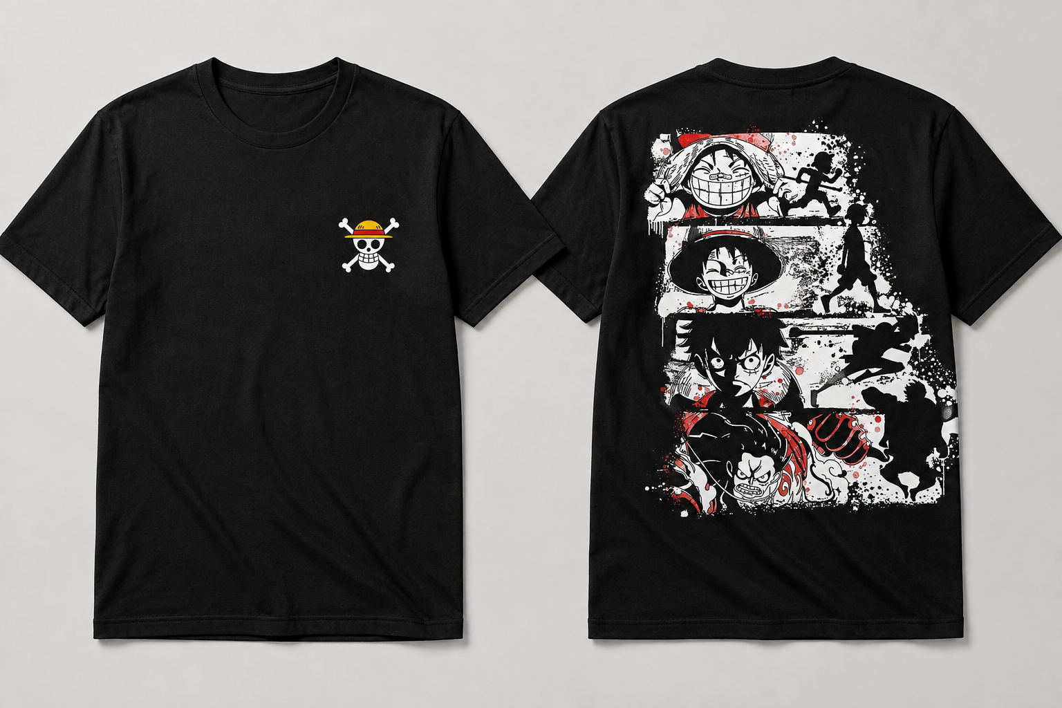 Camiseta One Piece Cenas Épicas – Frente e Costas